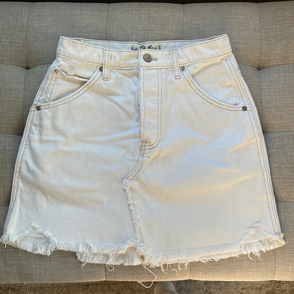 We The Free by Free People White Denim Skirt